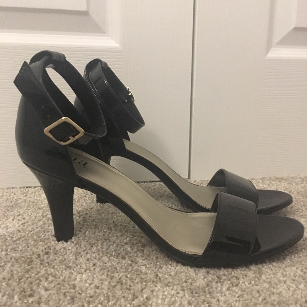 Black barely there heels